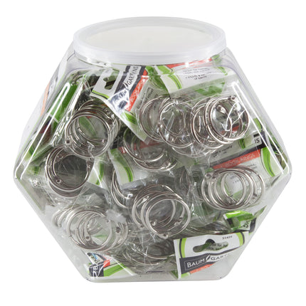 Baumgartens Book Rings 1" Hexagonal Tub Display of 60 CHROME (31429)