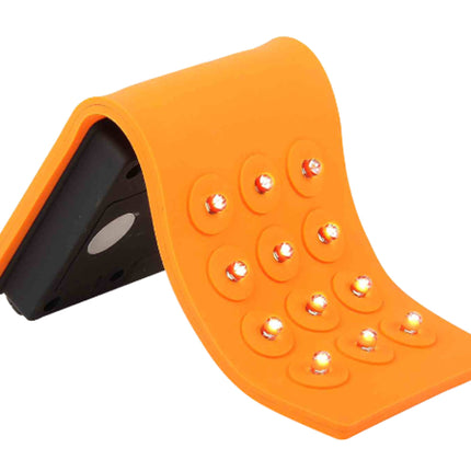 Mobile Ops Magnetic Silicone 12 LED Flexible High Lumens Water-resistant Outdoor Tactical Handsfree Flashlight ORANGE (42650)