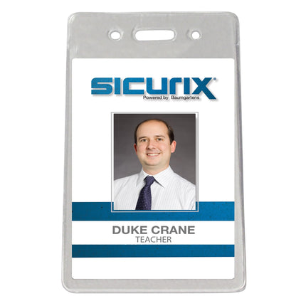 SICURIX Proximity Badge Holders Vertical 50 Pack CLEAR (47820)