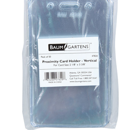 SICURIX Proximity Badge Holders Vertical 50 Pack CLEAR (47820)
