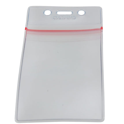 SICURIX Zip Closure Sealable ID Badge Holders Vertical 50 Pack CLEAR (47840)