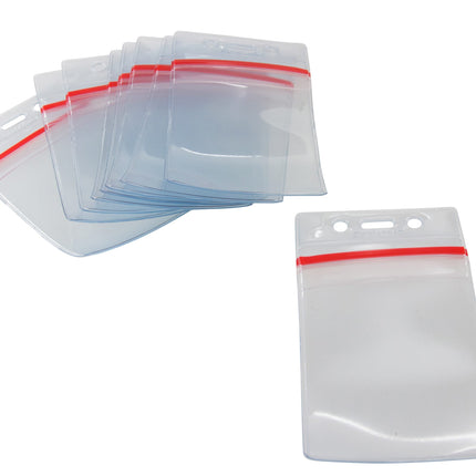 SICURIX Zip Closure Sealable ID Badge Holders Vertical 50 Pack CLEAR (47840)