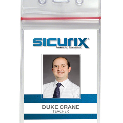 SICURIX Zip Closure Sealable ID Badge Holders Vertical 50 Pack CLEAR (47840)