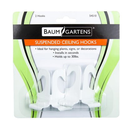 Baumgartens Suspended Ceiling Hooks 2 Pack WHITE (54510)