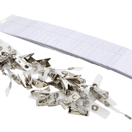 SICURIX Self Laminating Badge Holders Vertical Clip 25 Pack CLEAR (62926)