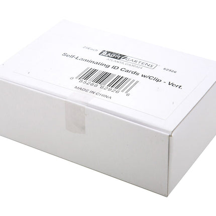 SICURIX Self Laminating Badge Holders Vertical Clip 25 Pack CLEAR (62926)