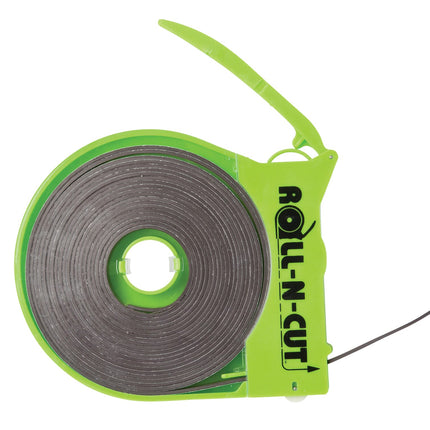Zeüs Industrial Durable Self-Adhesive Flexible Wide Magnetic Tape Roll and Self-Cutting Dispenser CLEAR (66021)