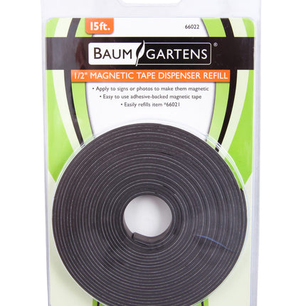 Zeüs Industrial Durable Self-Adhesive Flexible Wide Magnetic Tape Roll REFILL and Self-Cutting Dispenser CLEAR (66022)