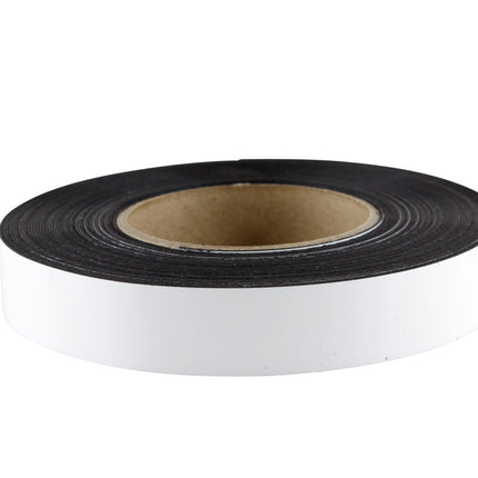 Zeüs Write on/Wipe Off Magnetic Label Tape Industrial Durable Self-Adhesive Flexible Roll Refill 50' x 1" WHITE (66151)