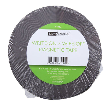 Zeus Write On/Wipe Off Magnetic Label Tape 50' x 2" WHITE (66152)