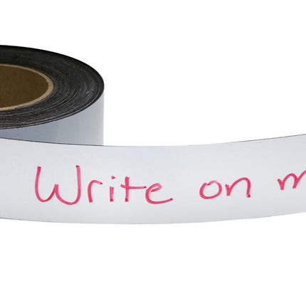 Zeus Write On/Wipe Off Magnetic Label Tape 50' x 3" WHITE (66153)
