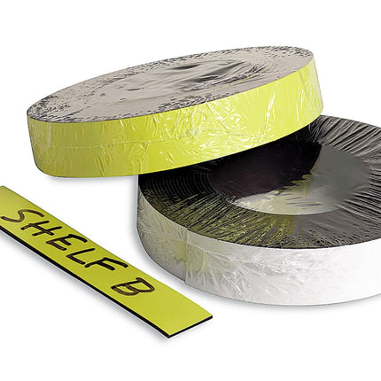 Zeüs Magnetic Label Tape Industrial Durable Self-Adhesive Flexible Roll Refill 50' YELLOW (66157)