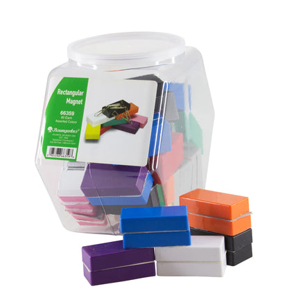 Zeüs Rectangular Magnets Hexagonal Tub Display of 60 ASSORTED Colors (66359)