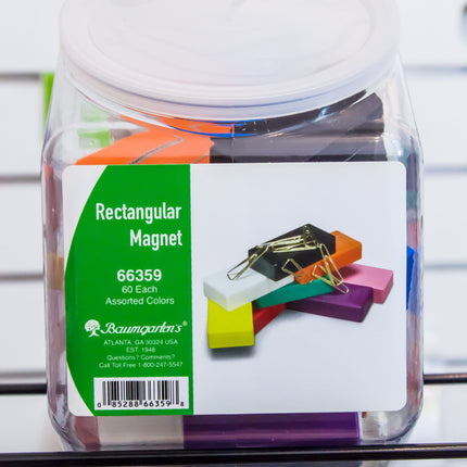 Zeüs Rectangular Magnets Hexagonal Tub Display of 60 ASSORTED Colors (66359)