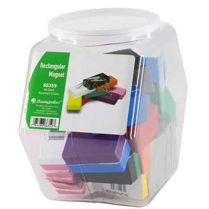 Zeüs Rectangular Magnets Hexagonal Tub Display of 60 ASSORTED Colors (66359)