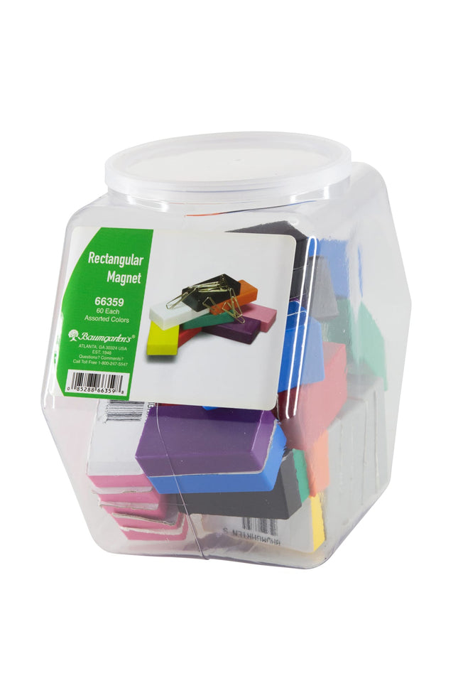 Zeüs Rectangular Magnets Hexagonal Tub Display of 60 ASSORTED Colors (66359)