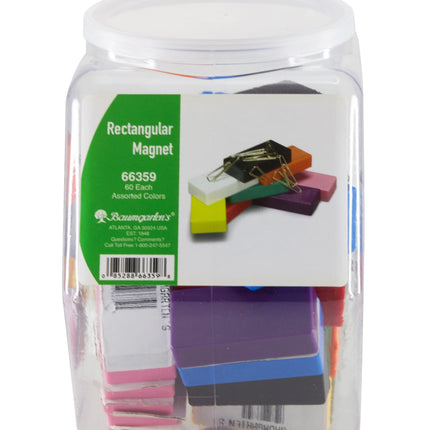Zeüs Rectangular Magnets Hexagonal Tub Display of 60 ASSORTED Colors (66359)