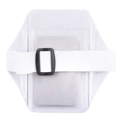 SICURIX Armband Badge Holder Vertical Elastic Strap CLEAR (66891)