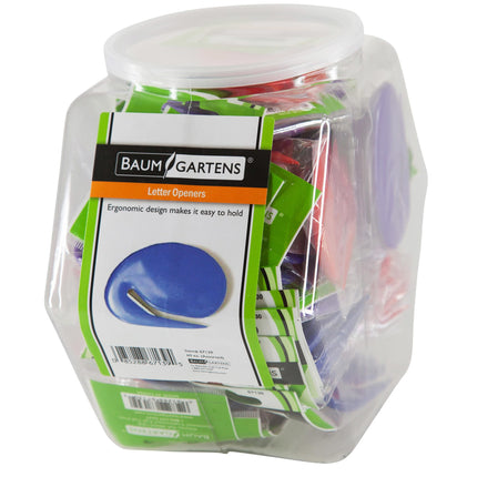 Baumgartens Letter Openers Round Hexagonal Tub Display of 60 Violet (67139)