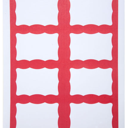 SICURIX Red Border Adhesive Badges 8 Per Sheet 200 Pack White (67652)