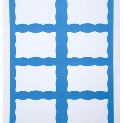 SICURIX Blue Border Adhesive Badges 8 Per Sheet 200 Pack White (67653