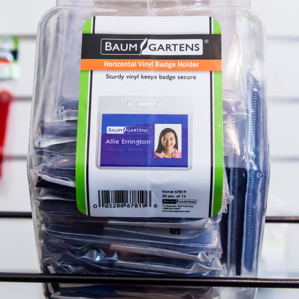 SICURIX Badge Holders Standard Horizontal Hexagonal Tub Display of 20 CLEAR (67819)