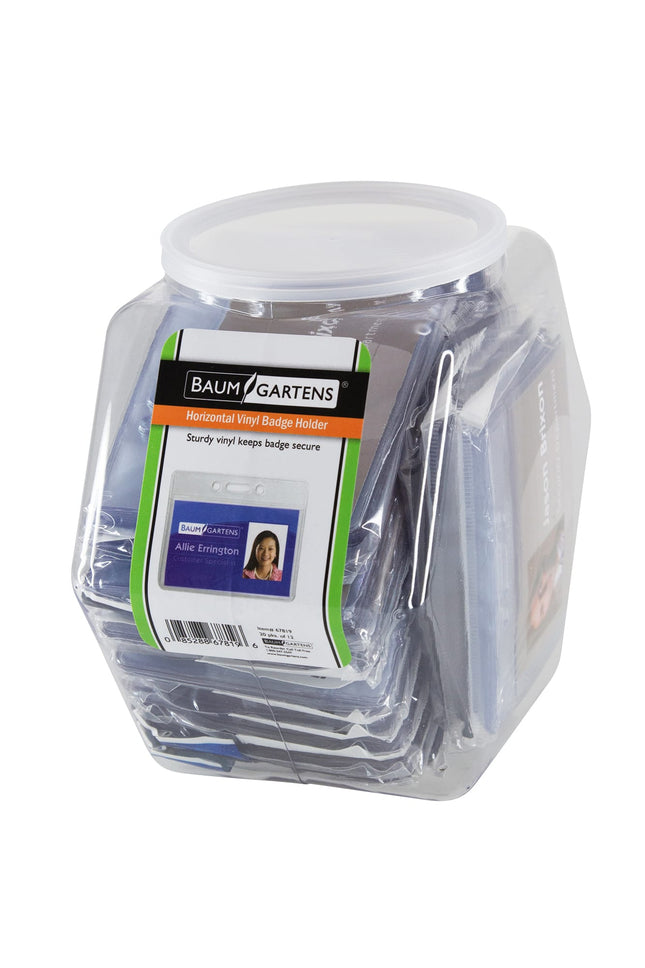 SICURIX Badge Holders Standard Horizontal Hexagonal Tub Display of 20 CLEAR (67819)