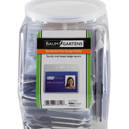 SICURIX Badge Holders Standard Horizontal Hexagonal Tub Display of 20 CLEAR (67819)