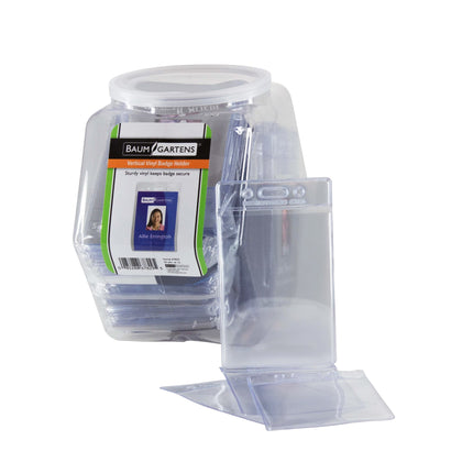 SICURIX Badge Holders Standard Horizontal Hexagonal Tub Display of 20 CLEAR (67829)
