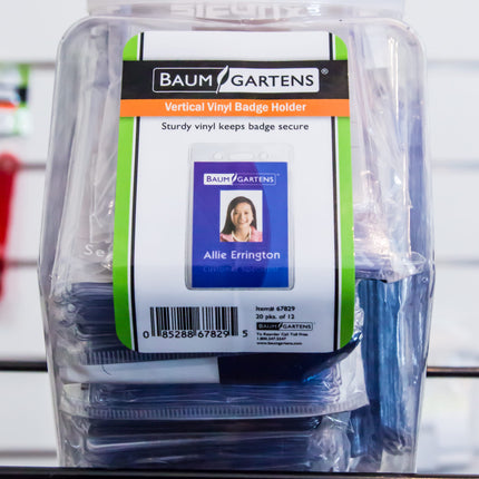 SICURIX Badge Holders Standard Horizontal Hexagonal Tub Display of 20 CLEAR (67829)
