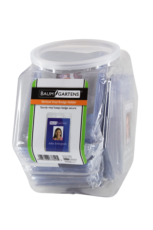 SICURIX Badge Holders Standard Horizontal Hexagonal Tub Display of 20 CLEAR (67829)