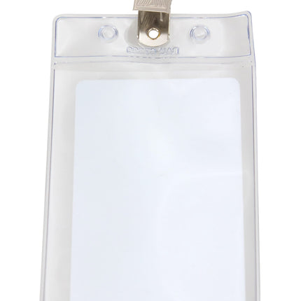 SICURIX Standard Badge Holders Vertical Clip 50 Pack CLEAR (67860)