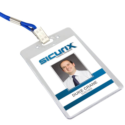 SICURIX Government/Military Size Badge Holders Vertical 50 Pack CLEAR (67880)