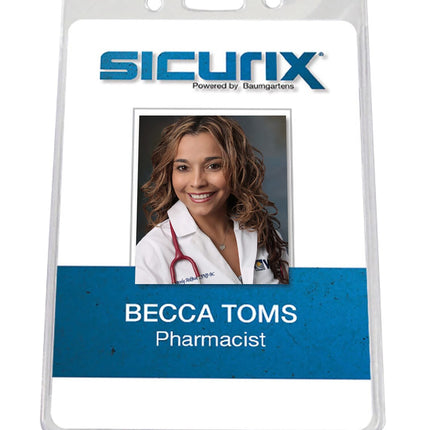 SICURIX Government/Military Size Badge Holders Vertical 50 Pack CLEAR (67880)