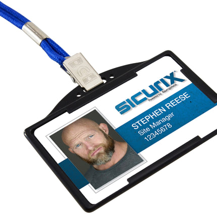 SICURIX Badge Dispensers Horizontal 25 Pack BLACK (68310)