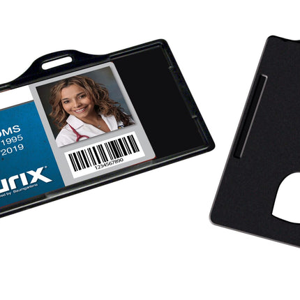 SICURIX Badge Dispensers Horizontal 25 Pack BLACK (68310)