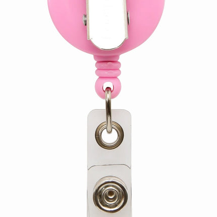 SICURIX Breast Cancer Awareness ID Badge Reels Round Belt Clip Strap PINK (68590)