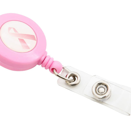 SICURIX Breast Cancer Awareness ID Badge Reels Round Belt Clip Strap PINK (68590)