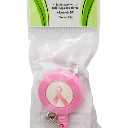SICURIX Breast Cancer Awareness ID Badge Reels Round Belt Clip Strap PINK (68590)