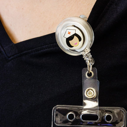 SICURIX Nurse ID Badge Reels Round Belt Clip Strap ASSORTED Colors (68630)