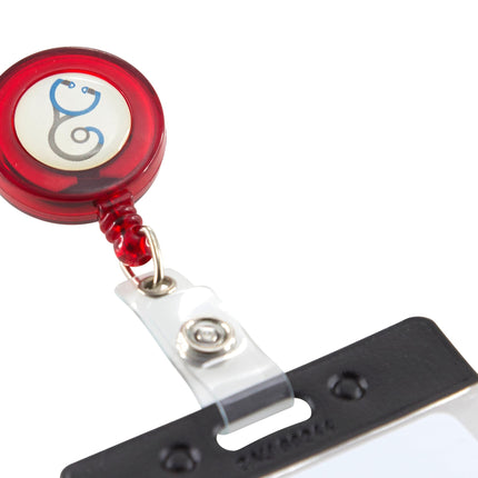 SICURIX Stethescope ID Badge Reels Round Swivel Spring Clip Strap ASSORTED Colors (68640)