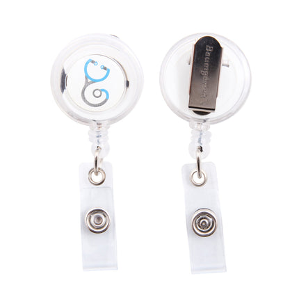 SICURIX Stethescope ID Badge Reels Round Swivel Spring Clip Strap ASSORTED Colors (68640)
