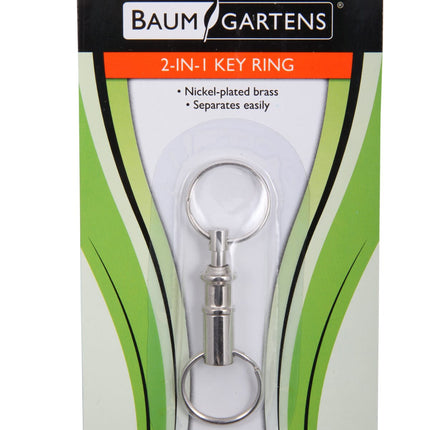 Baumgartens 2 in 1 Key Ring CHROME (68700)