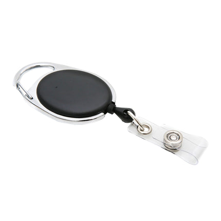 SICURIX Quick Clip ID Badge Reels Oval Strap BLACK (68754)