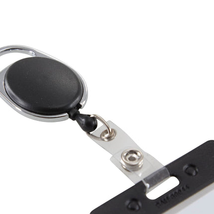 SICURIX Quick Clip ID Badge Reels Oval Strap BLACK (68754)