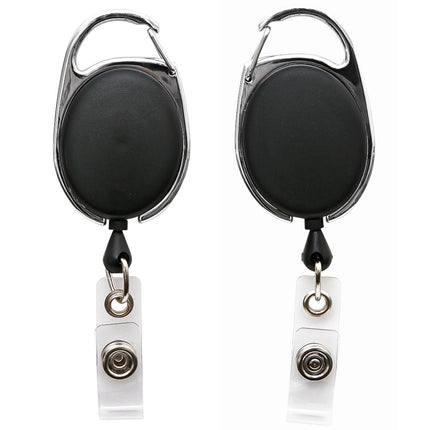 SICURIX Quick Clip ID Badge Reels Oval Strap BLACK (68754)