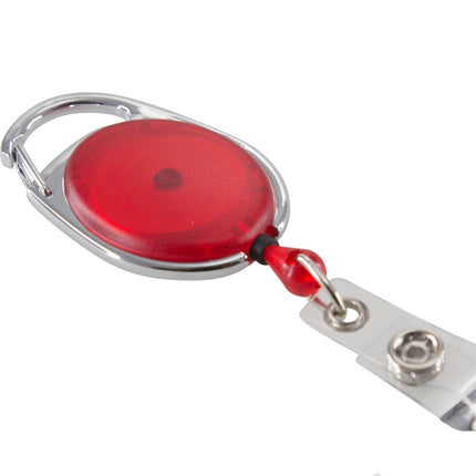 SICURIX Quick Clip ID Badge Reels Oval Strap 3 Pack RED BLUE Smoke (68769)