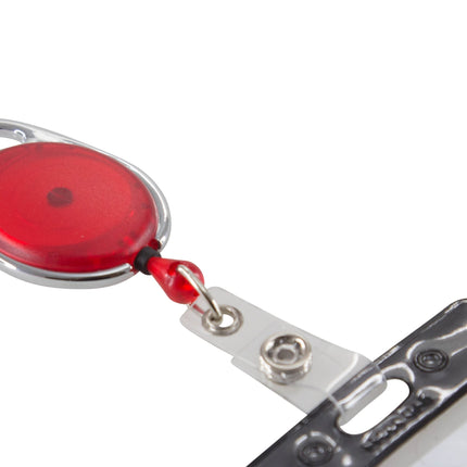 SICURIX Quick Clip ID Badge Reels Oval Strap 3 Pack RED BLUE Smoke (68769)