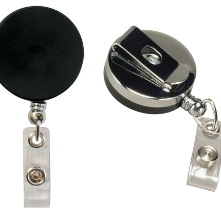 SICURIX Heavy Duty ID Badge Reel Round Belt Clip Strap BLACK (68814)