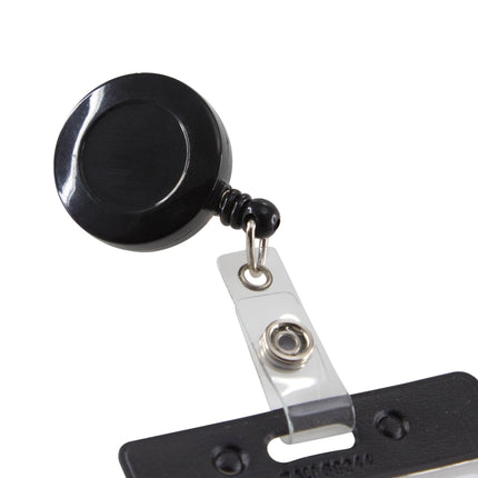 SICURIX Standard ID Badge Reel Round Belt Clip Strap BLACK (68824)